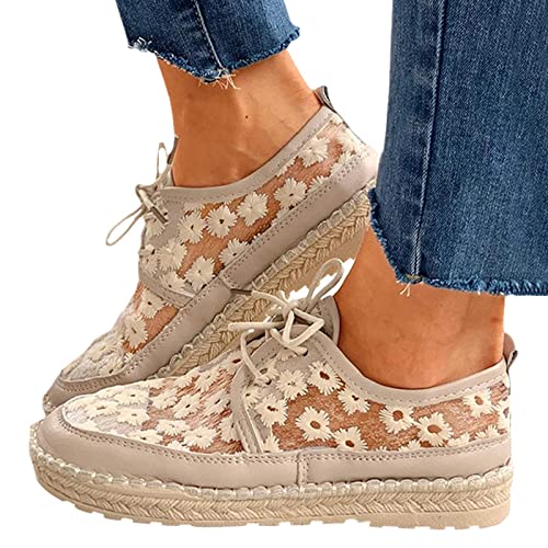 Agiyenna Damen Sneakers Leicht Atmungsaktive Ausgeschnittene Spitze Mesh Turnschuhe Mit Keilabsatz Laufschuhe rutschfest Turnschuhe Sommer Schuhe Outdoor Walkingschuhe Halbschuhe von Agiyenna