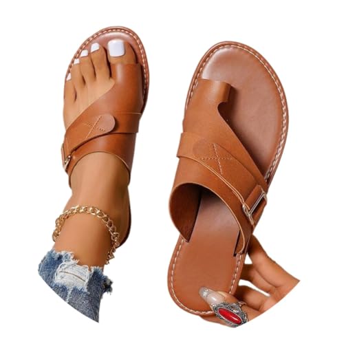 Agiyenna Damen Sommer Strandsandalen Casual Bequeme Damenschuhe Sommer Big Toe Hallux Valgus Orthopädische Sandalen Mesh Angenehme Sandaletten Leichte Elegant Flach Sandalen von Agiyenna