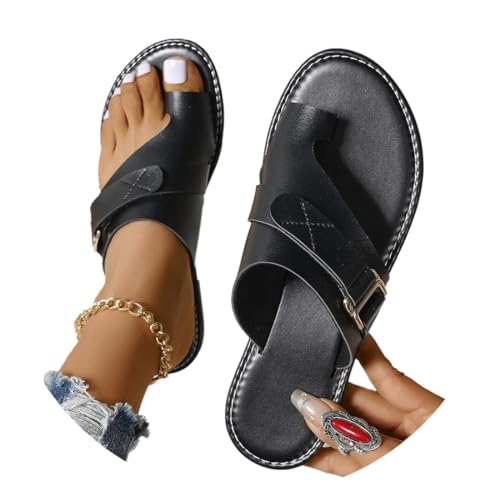 Agiyenna Damen Sommer Strandsandalen Casual Bequeme Damenschuhe Sommer Big Toe Hallux Valgus Orthopädische Sandalen Mesh Angenehme Sandaletten Leichte Elegant Flach Sandalen von Agiyenna