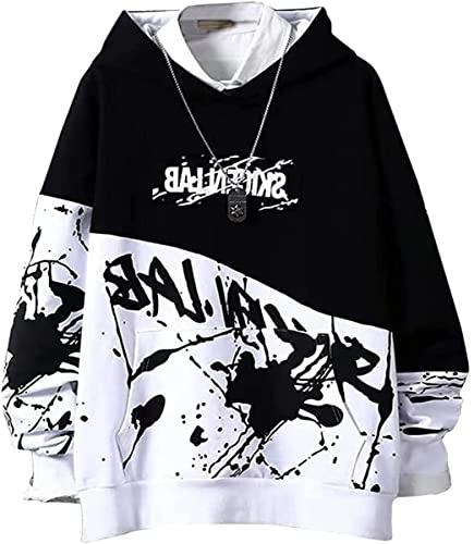 Agiyenna Herren Techwear Japanischer Harajuku Kapuzenpullover Hip Hop Streetwear Urban Hoodie von Agiyenna