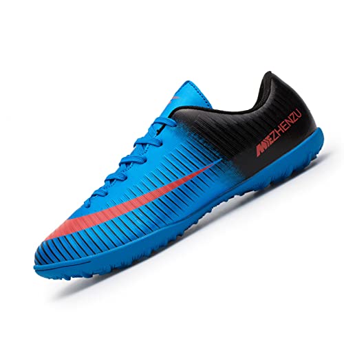 Agnueuty Fussballschuhe Herren Professionelle Fußballschuhe Jungen Fussball Schuhe Schnüren Kunstrasen Turnschuhe,Blau,42 EU von Agnueuty