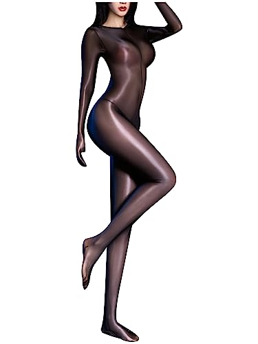 Agoky Damen Erotische Bodystockings Transparent Ganzkörperanzug aus Ouvert Strumpfhosen Pantyhose Reizvolle Einteiler Body Nachtwäsche Schwarz Einheitsgröße von Agoky
