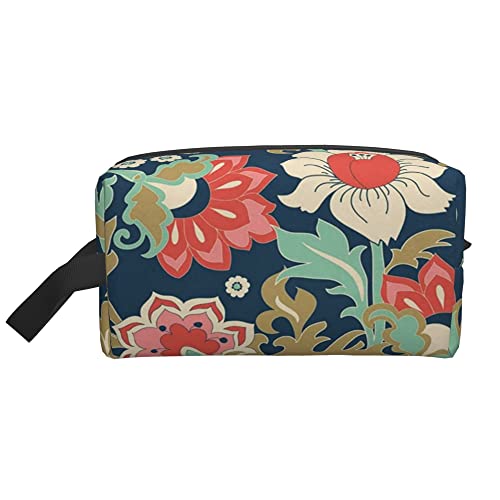 Kulturbeutel für Damen und Herren, wasserdichte Kosmetiktasche, Reise, Make-up-Tasche, Organizer mit Griff, Blumen, Pflanzen, Mandala, Aufbewahrungstasche von Ahdyr