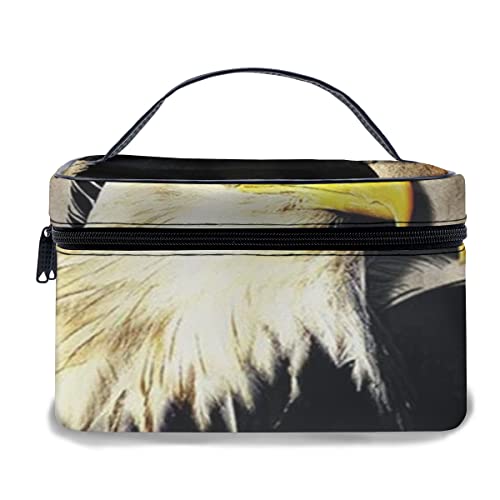 Leder-Make-up-Tasche, Digitaldruck-Tierkunst-Adler-Design, wasserdichte tragbare Make-up-Taschen von Ahdyr