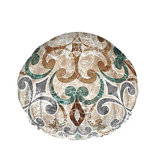 Paisley-Duschhaube, Vintage-Blumenmuster, italienische Fliese mit marokkanischer Blume, große Badekappen für Damen, Herren, Mädchen, langes Haar, wasserdicht, wiederverwendbare Hüte von Ahdyr