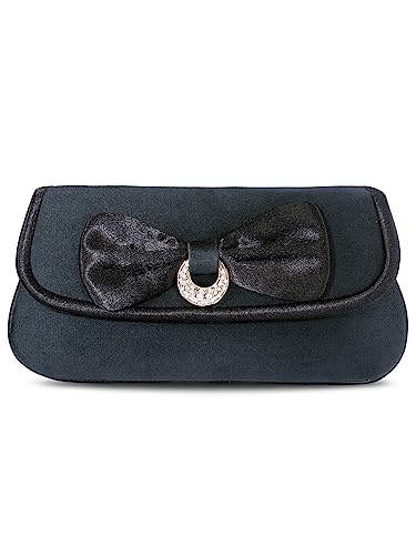 Aheli Schwarze Clutch-Geldbörse für Damen, handgefertigt, Abend-Handtasche, stilvolle modische Clutch für Mädchen, Schwarz, Einheitsgröße von Aheli