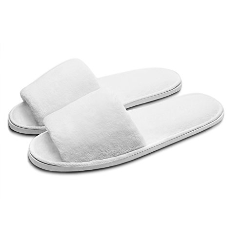 AhfuLife 10 Paar Hotel Hausschuhe, Nicht Einweg Zwei Größen Combo Spa Hausschuhe, Waschbare Weiße Slipper für Spa, Party Gäste und Reisen Unisex (Medium+Large, Weiß), weiß von AhfuLife