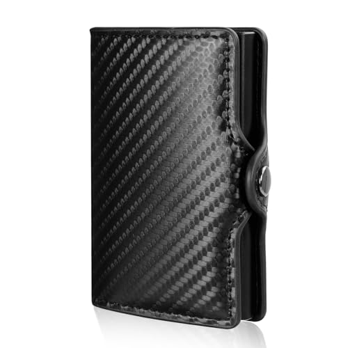 AiQInu Geldbörse Herren Slim Wallet Mit Münzfach, Portmonee Herren Mit RFID-Schutz, Geldbeutel Herren Mit ID & Card Cases for Men, kreditkartenetui bis 1-6 Karten Herren Klein-Kartenhalter Schwarz von AiQInu