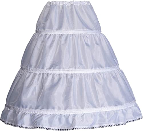 Aibaowedding Reifrock Mädchen Petticoat 3 Creolen Petticoat Reifrock Full Slip Blumenmädchen Krinoline Rock(Weiß, 7-13 Jahre) von Aibaowedding