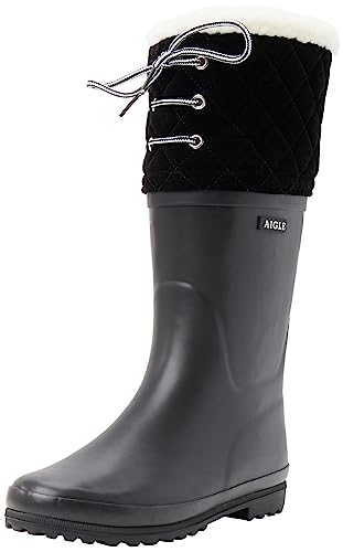 Aigle Damen Polka Giboulée Gummistiefel Schwarz (New Noir A) 36 EU von Aigle