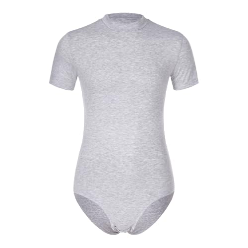 Aiihoo Herren Kurzarm/Ärmellose Bodysuit Einteilige Unterwäsche Männerbody Sportbody Fitness Overall Unterhemd Wrestling Singlet Body Sportwear Stringbody Z Grau M von Aiihoo