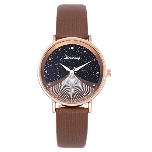 Ainiyo Uhr Damen Armbanduhr Damenuhren Quarzuhr Watch für Frauen Damen, Damen-Mode-Gurt-Uhr-Studenten-Quarz-Uhr Mädchenuhr Damenuhr Braun von Ainiyo