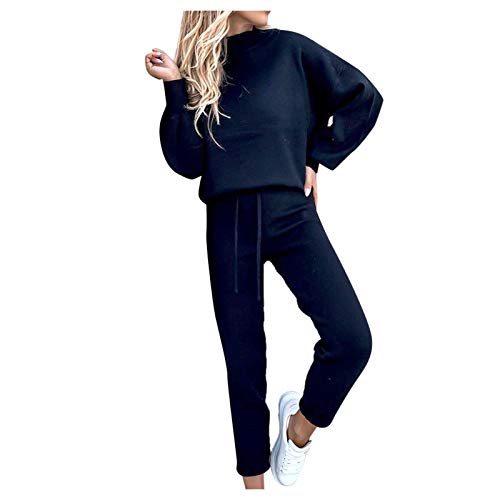 Damen Sportanzug Traingsanzug Jogginganzug Frauen 2 Teilig Freizeitanzug Kapuzenpullover Lange Ärmel Tasche Top + Lange Hose Sportswear 2 Stück Bekleidungsset Sport Hoodie mit Kapuzen Beste Freunde von Ainiyo