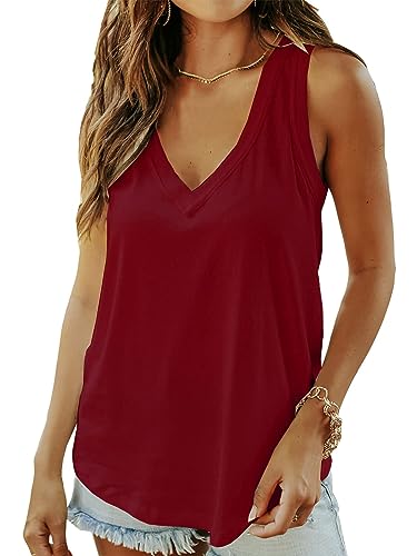 AirMood Frauen Sexy Sommer Cami Tank Top Loose Fit Ärmellos Camisole Westen Shirt, burgunderfarben, Small AirMood Frauen Sexy Sommer Cami Tank Top Loose Fit Ärmellos Camisole Westen Shirt, burgunderfarben, Small von AirMood