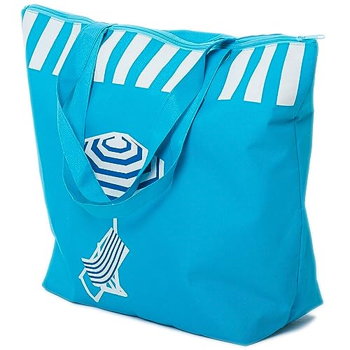 AIREE FAIREE Strandtasche Damen Schultertasche Shopper Sommer Tasche Größe 50 x 38 x 16 cms Reißverschluss Schirm Sonnenschirm von AIREE FAIREE