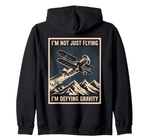 Ich fliege nicht nur, ich trotze der Schwerkraft. Flugzeugpilot für Männer Kapuzenjacke Ich fliege nicht nur, ich trotze der Schwerkraft. Flugzeugpilot für Männer Kapuzenjacke von Airplanes Pilot Aviation Aircraft Aeroplane