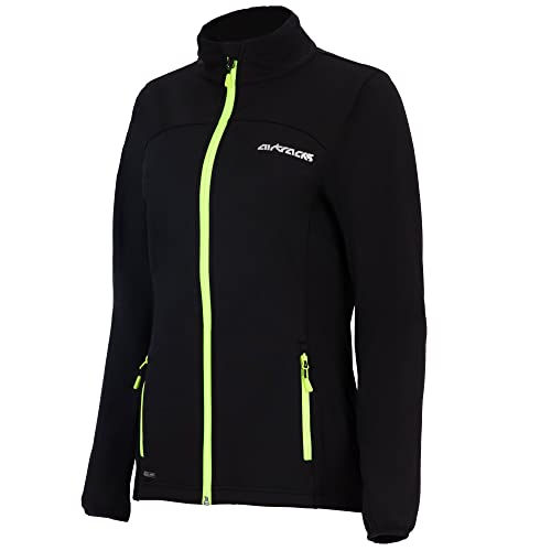 Airtracks Damen Thermo Jacke Pro Line II Softshell Fahrradjacke Laufjacke Radlerjacke Radjacke Wasserdicht Winddicht Windstopper Atmungsaktiv Reflektierend - schwarz XL von Airtracks