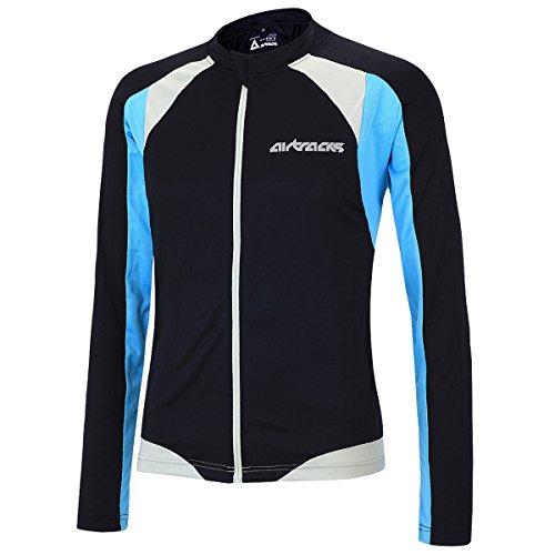 Airtracks FUNKTIONS Fahrradtrikot Langarm PRO-T/RADTRIKOT/Trikot/Jersey/Full Zip/ATMUNKSAKTIV - schwarz-blau - L von Airtracks