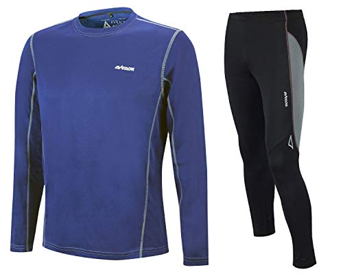 Airtracks FUNKTIONS-LAUFSET - Tight-LANG PRO AIR + T-Shirt Langarm PRO AIR - blau-schwarz - M von Airtracks