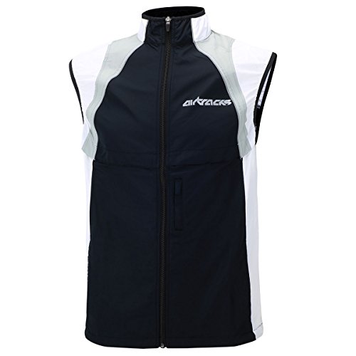 Airtracks Damen Fahrradweste Laufweste Radweste Leichte Wind Weste Reflektierend Winddicht Ärmellos Windstopper Atmungsaktiv Windstopper XS S M L Xl XXl 3XL 4XL - schwarz-weiß - XXL von Airtracks