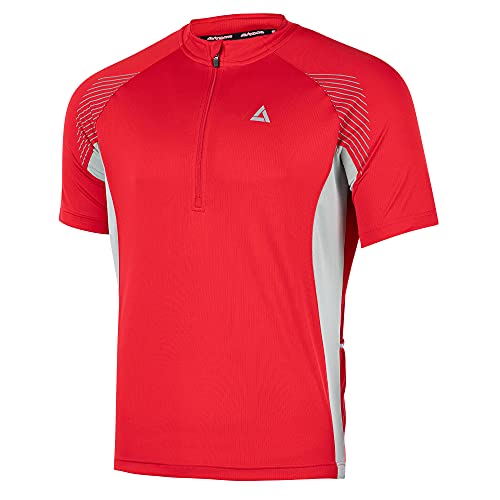 Airtracks Herren Fahrradtrikot Kurzarm Team II Radtrikot Jersey Bike Radler Shirt Atmungsaktiv Schnelltrocknend Reflektierend Größen XS S M XL XXL - rot - S von Airtracks