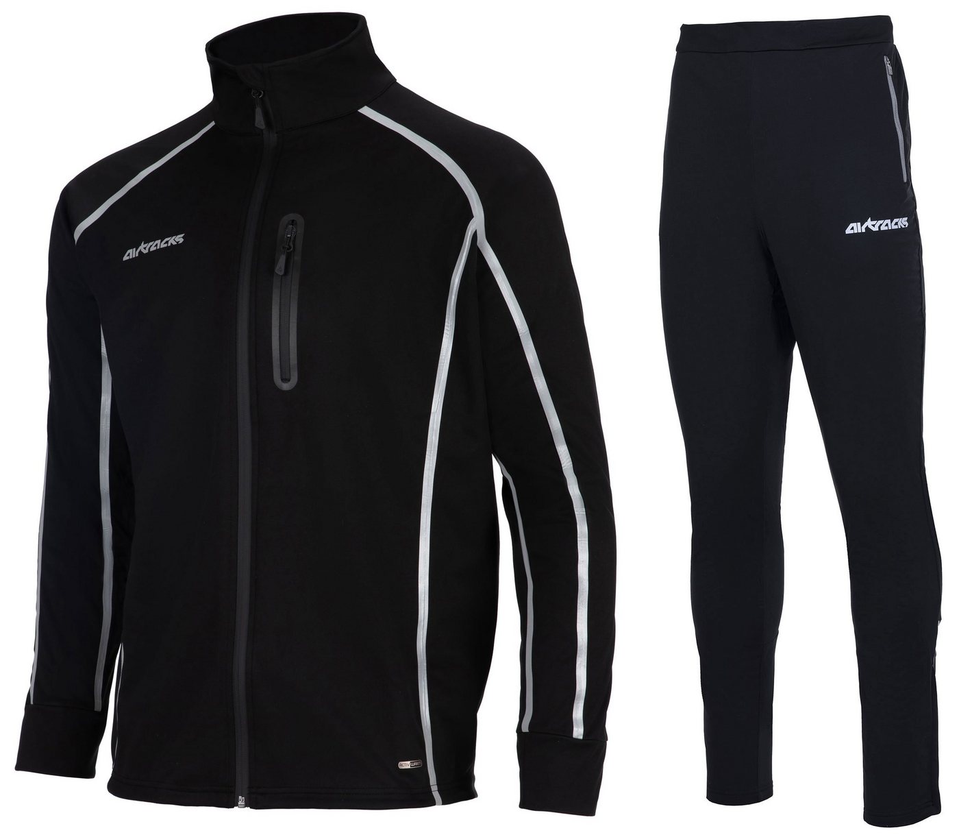 Airtracks Lauftights Winter Herren Laufset Pro Team: Thermo Jacke Air Tech II + Laufhose (Laufbekleidung mit warme Thermoqualität, Laufset 2 -tlg) bei kaltem Wetter Herbst - Winter » S M L Xl XXL XXXL « von Airtracks