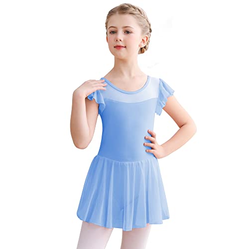 Aiseyi Ballettkleidung Mädchen Ballettkleid Kurzarm Ballett Trikot Baumwolle Ballett Tutu Ballettanzug Balettkleider Tanzkleid von Aiseyi