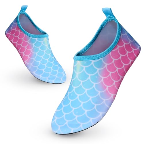 Aisprts Badeschuhe Kinder Wasserschuhe Jungen Mädchen Atmungsaktive Schnell Trocknende Barfussschuhe Kinder Schwimmschuhe Aquaschuhe Strandschuhe für Pool Wassersport von Aisprts