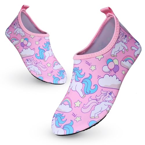 Aisprts Badeschuhe Kinder Wasserschuhe Jungen Mädchen Atmungsaktive Schnell Trocknende Barfussschuhe Kinder Schwimmschuhe Aquaschuhe Strandschuhe für Pool Wassersport von Aisprts