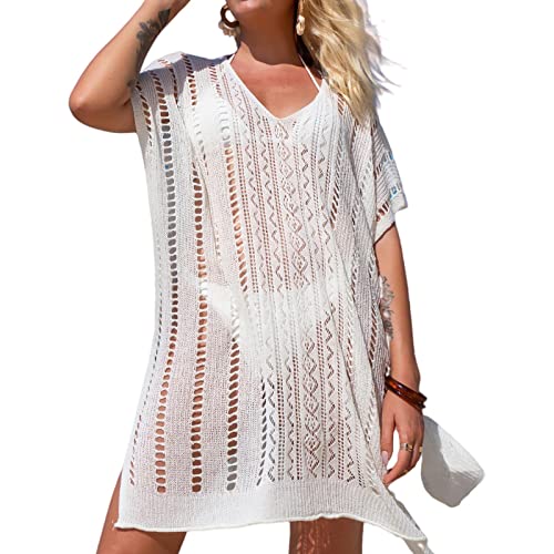 Aisprts Strandkleider Damen Sommer Gestrickte Strandponcho Damen Strandurlaub Bikini Cover Up (A6,One Size) von Aisprts