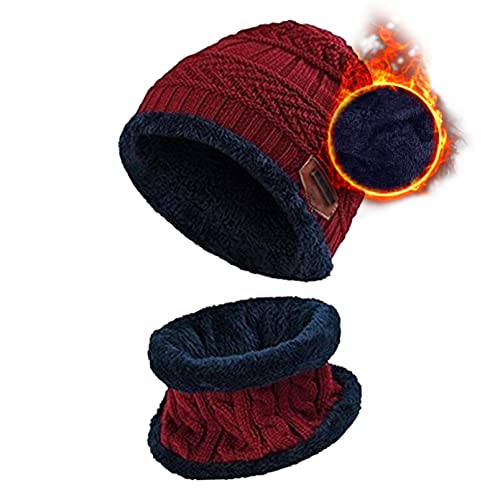 Aisprts Kinder Wintermütze Winterschal Beanie Kinder Strickmütze für Kinder mit Fleecefutter von Aisprts