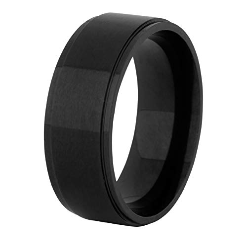 Akitsune Byakko Ring | Damen Herren Holz Edelstahl Designer Carbid Schwarz - US 7 von Akitsune