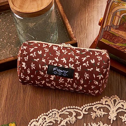 AkmAsk Floral Federmäppchen Schulbedarf Cord Stiftetui Estuche Escolar Federmäppchen Schulset Retro Schreibwaren-A von AkmAsk