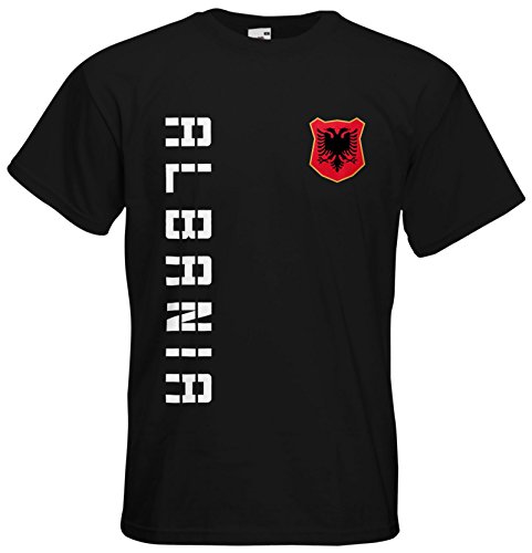 Albanien Shqiperia T-Shirt Name Nr Fanshirt Trikot EM-2021 Schwarz XXL von AkyTEX