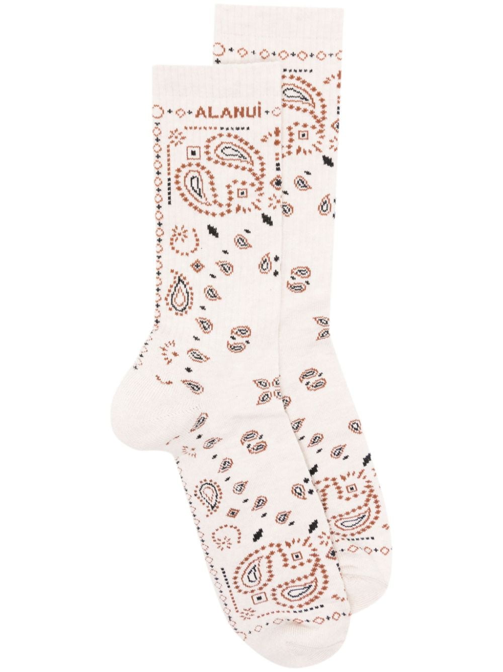 Alanui Gerippte Socken mit Bandana-Muster - Nude von Alanui