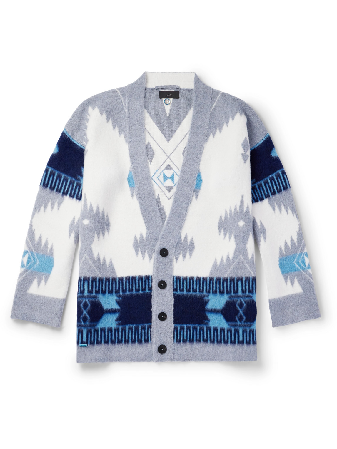 Alanui - Icon Brushed Wool-Jacquard Cardigan - Men - White - XL von Alanui