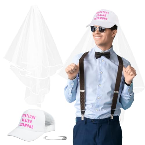 Alaoo JGA Outfit Set, Junggesellenabschied Männer Deko 2er, Junggesellenabschied Hut und Schleier, JGA Party Zubehör, Accessoires für Bachelorette Party Hochzeit Fotorequisiten Alaoo JGA Outfit Set, Junggesellenabschied Männer Deko 2er, Junggesellenabschied Hut und Schleier, JGA Party Zubehör, Accessoires für Bachelorette Party Hochzeit Fotorequisiten von Alaoo
