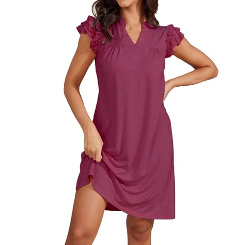 Alaster Queen Sommer Kleider für Damen Strandkleid blusenkleid Tshirt Damen Kleid kurz Sundress Freizeitkleid eichte mit Taschen Knielang,Rot,XXL Alaster Queen Sommer Kleider für Damen Strandkleid blusenkleid Tshirt Damen Kleid kurz Sundress Freizeitkleid eichte mit Taschen Knielang,Rot,XXL von Alaster Queen