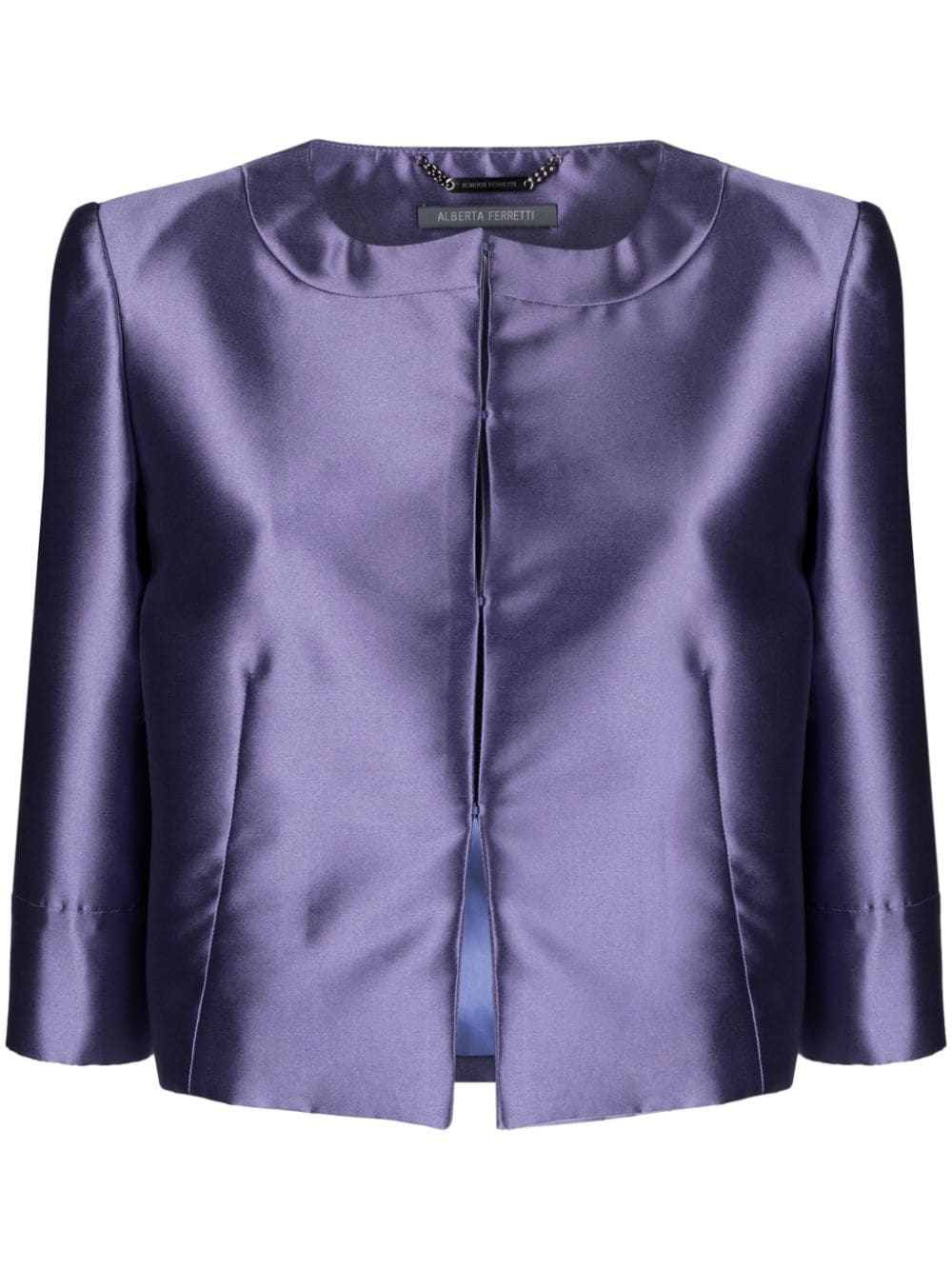 Alberta Ferretti Cropped-Sakko mit Hakenverschluss - Violett von Alberta Ferretti