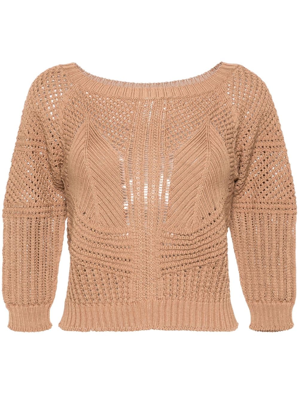 Alberta Ferretti Pullover mit Lochstrickmuster - Braun von Alberta Ferretti