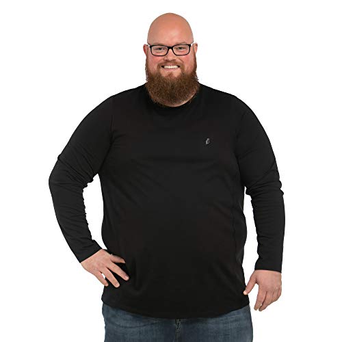 Alca Langarmshirt Mit Rundhalsausschnitt für Männer mit Übergröße Bauchumfang 1XL-8XL Herren Langarm-T-Shirt Mit Crew-Neck 2XL-B Schwarz Alca Langarmshirt Mit Rundhalsausschnitt für Männer mit Übergröße Bauchumfang 1XL-8XL Herren Langarm-T-Shirt Mit Crew-Neck 2XL-B Schwarz von Alca Fashion