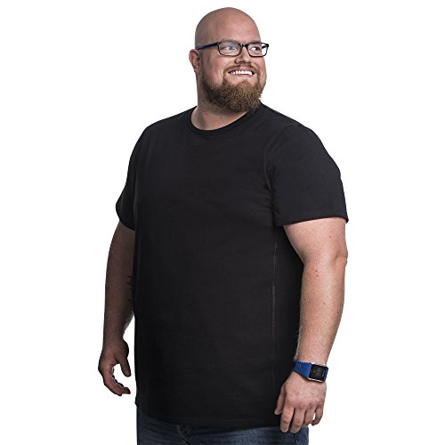 T-Shirt Herren Rundhals Doppelpack Basic 2 Stück Tshirt Übergrößen XL - 8XL für Männer mit Übergröße Bauchumfang 5XL-B Schwarz T-Shirt Herren Rundhals Doppelpack Basic 2 Stück Tshirt Übergrößen XL - 8XL für Männer mit Übergröße Bauchumfang 5XL-B Schwarz von Alca Fashion