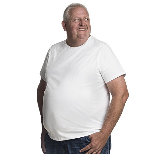 T Shirt Herren Rundhals Doppelpack Basic - 2 Stück Übergrößen bis 8XL für Männer mit Übergröße Bauchumfang 2XL-B Weiß T Shirt Herren Rundhals Doppelpack Basic - 2 Stück Übergrößen bis 8XL für Männer mit Übergröße Bauchumfang 2XL-B Weiß von Alca Fashion