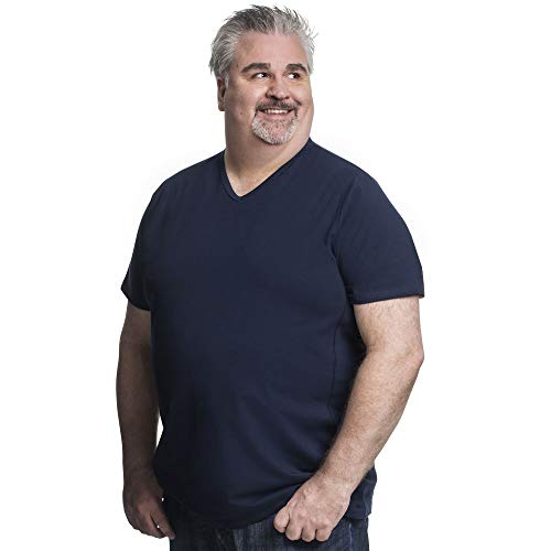 T Shirt Herren V-Hals Doppelpack Basic 2 Stück T-Shirt - Übergrößen bis 8XL für Männer mit Übergröße Bauchumfang Blau 8XL-B T Shirt Herren V-Hals Doppelpack Basic 2 Stück T-Shirt - Übergrößen bis 8XL für Männer mit Übergröße Bauchumfang Blau 8XL-B von Alca Fashion