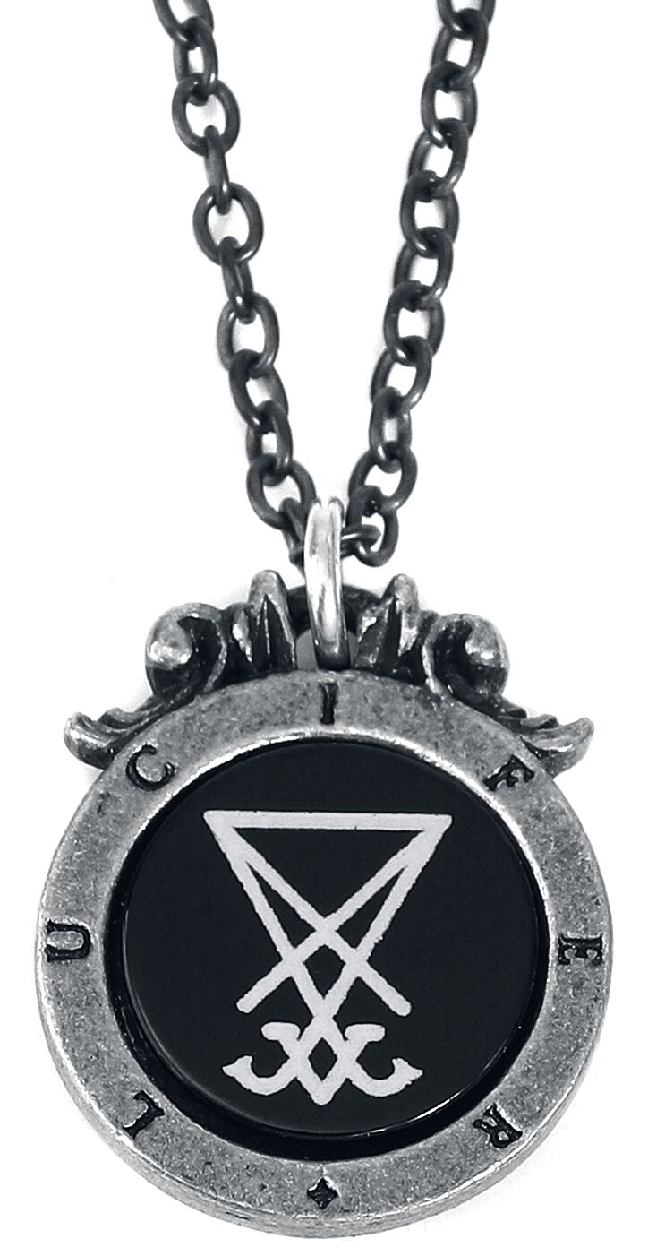 Alchemy Gothic Seal of Lucifer Halskette schwarz silberfarben von Alchemy Gothic