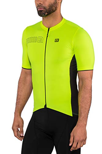 Alé Cycling Herren Einfarbig Kurzärmliges Jersey, Neongelb, XL von ALE'