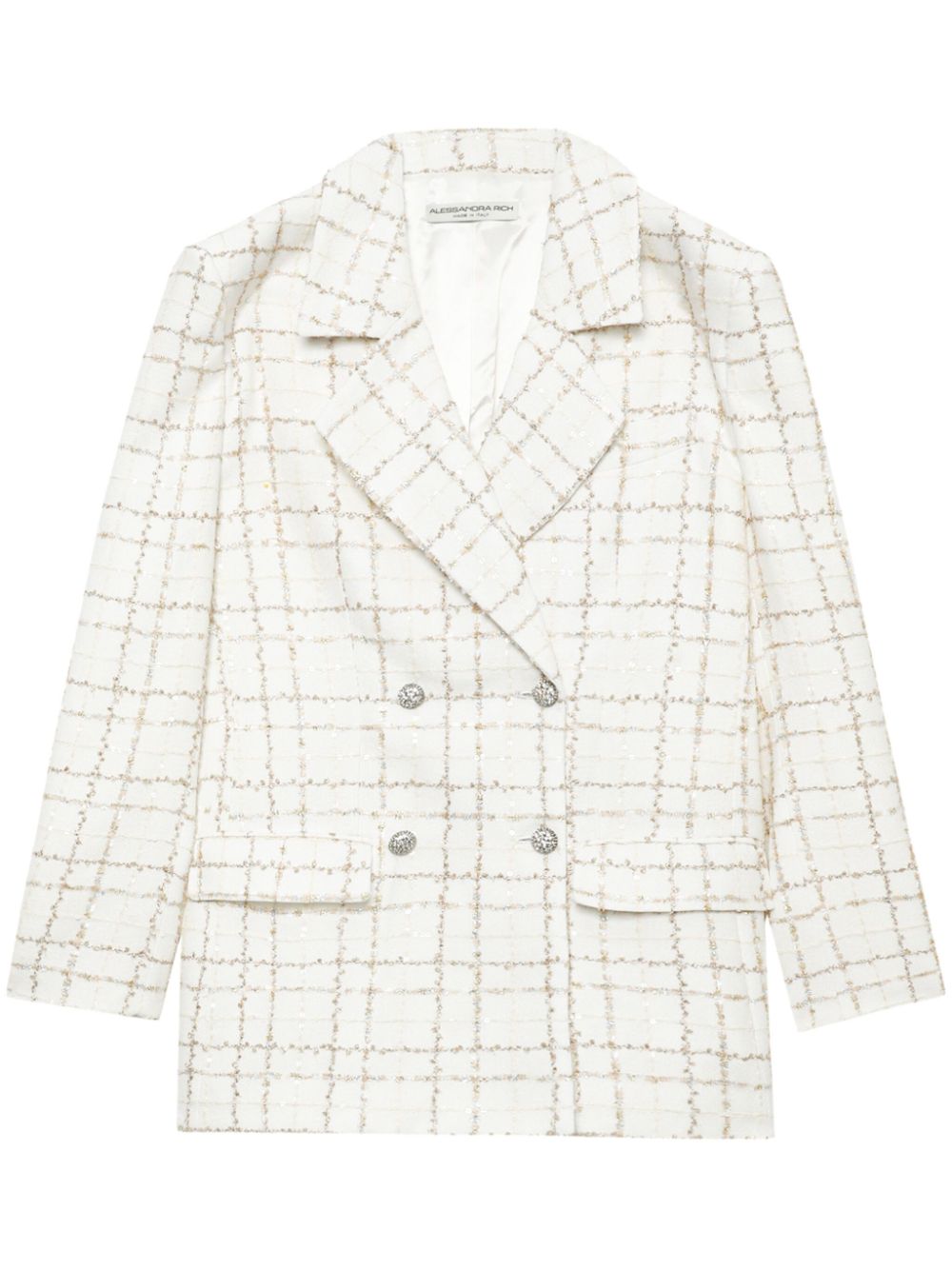 Alessandra Rich Doppelreihiger Tweed-Blazer - Weiß von Alessandra Rich