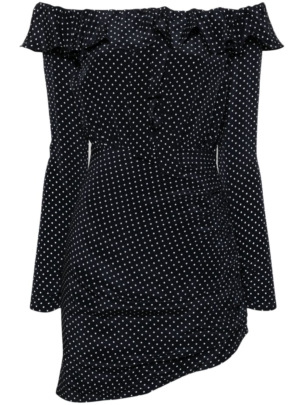 Alessandra Rich Schulterfreies Minikleid mit Polka Dots - Blau von Alessandra Rich