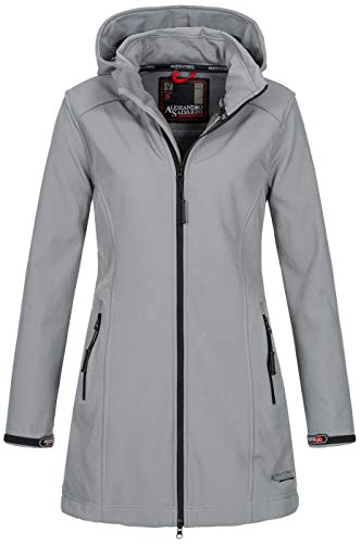 A. Salvarini Damen Softshell Jacke wasserabweisend Outdoor lang AS-131 [AS-131-Hellgrau-Gr.4XL] von ALESSANDRO SALVARINI