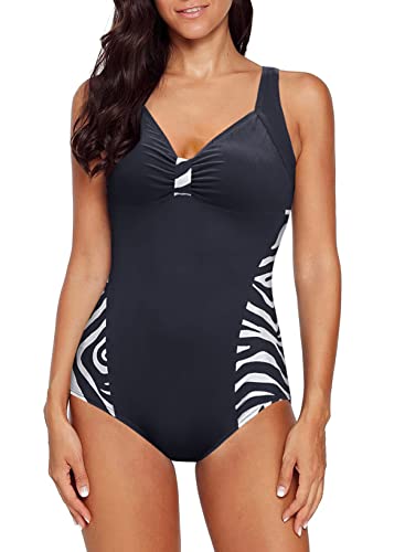 Aleumdr Damen Badeanzug bauchweg Damen Sexy Rückenfrei Einteiliger Badeanzug Push Up Sportlich Schwimmanzug für Damen One Piece Badeanzüge Bademode Swimsuit Figurformender Trainingsanzug,Weiß S von Aleumdr